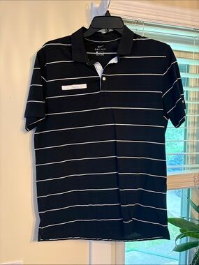 Nike Black Polo with White Stripes